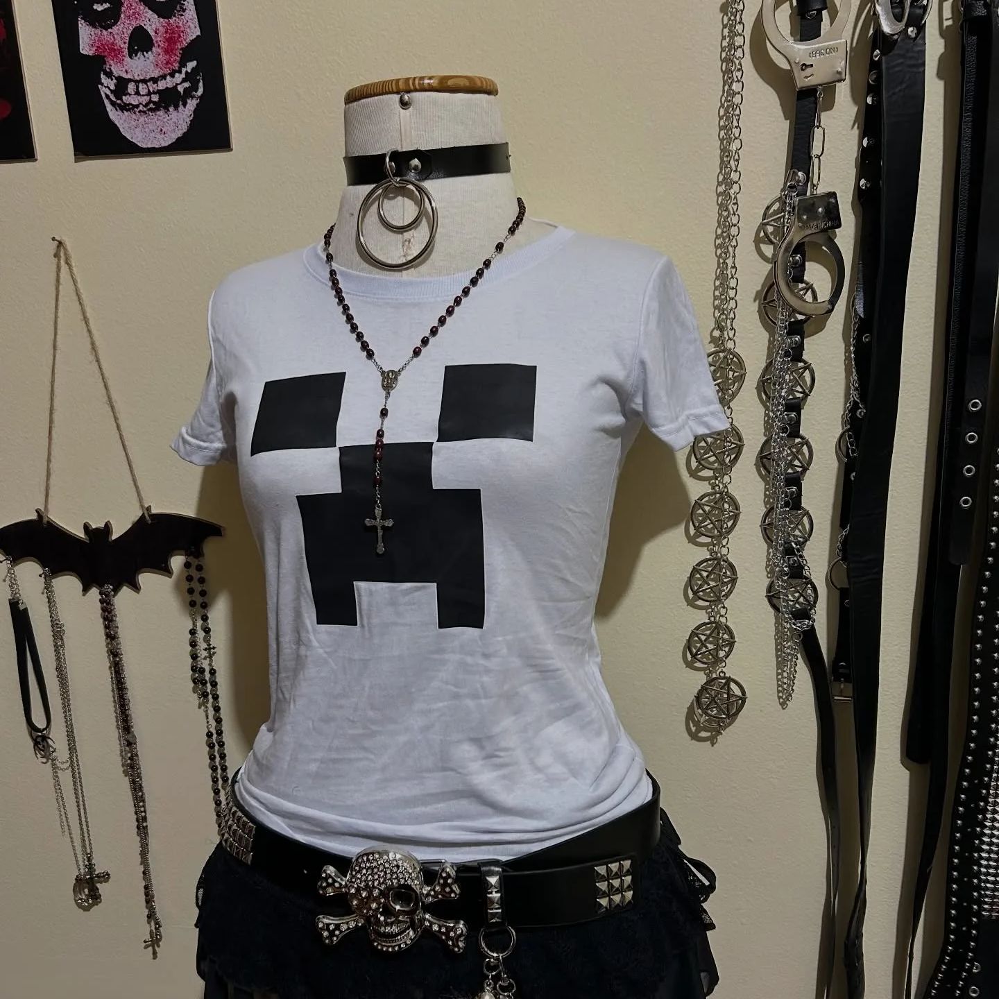 Y2K Graphic Baby Tee Crop - 2000er Jahre Harajuku Kleidung Ästhetisches Emo-Girl