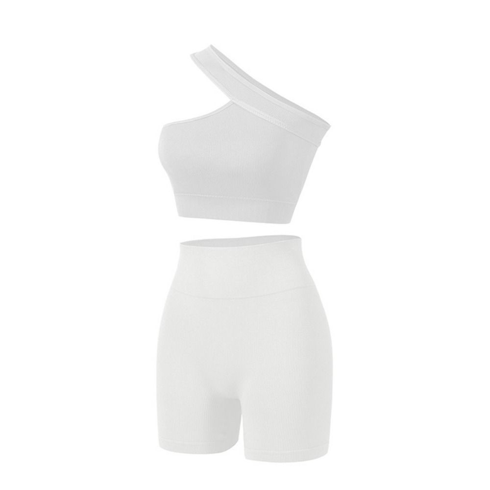 Seamless Ribbed Workout Tank Top - 2-teiliges Komfortables Nahtloses Damen-Workout-Set Geripptes Hochtailliertes