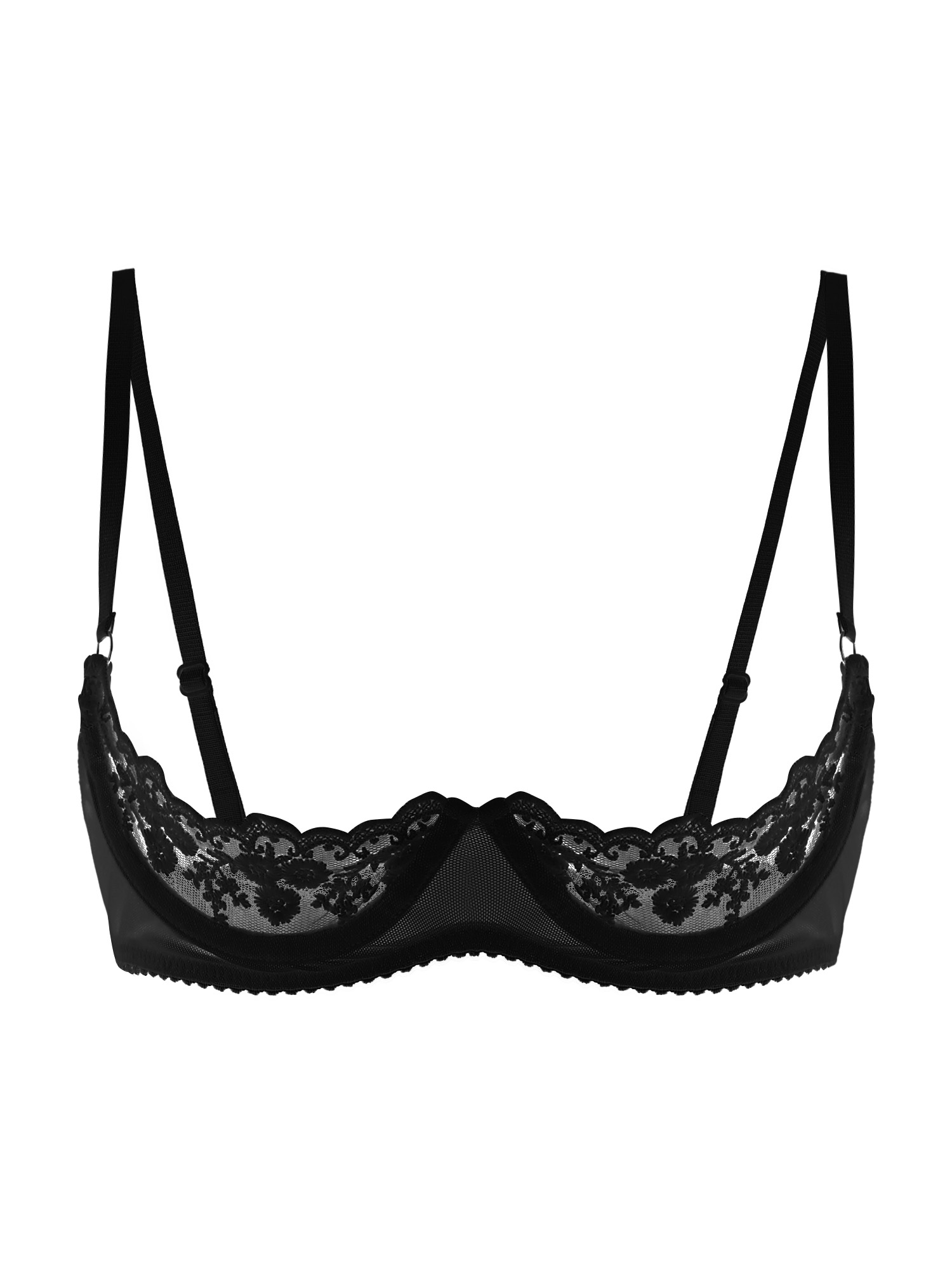 Lingerie - Damen Sexy Open-Cup BH Transparente Spitze