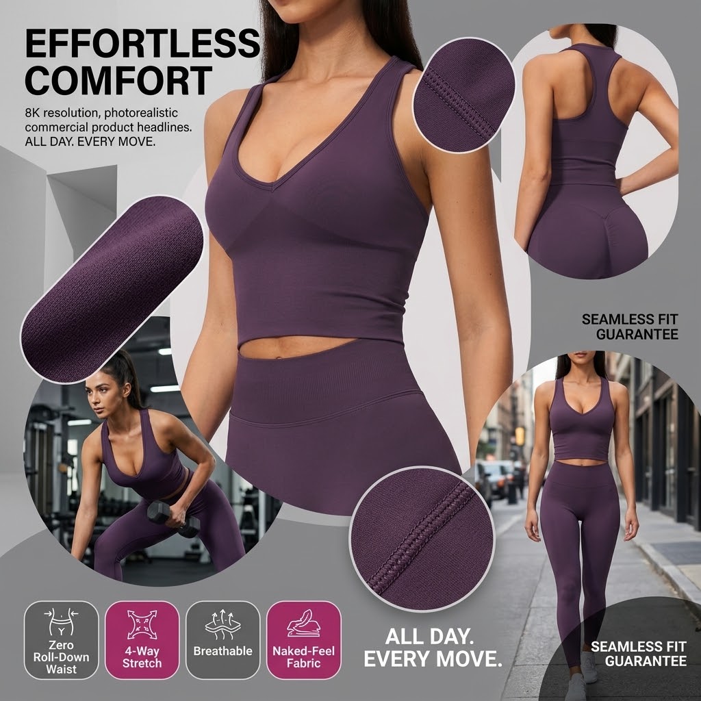 Seamless Ribbed Workout Tank Top - Designer Nahtloses Yoga Crop Top für