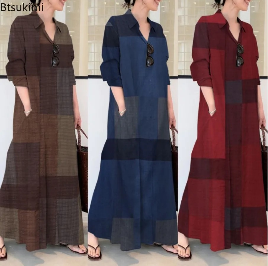 Casual Loose Linen Shirt Dress - Modisches Neues Hemdkleid für Damen, Bequemes
