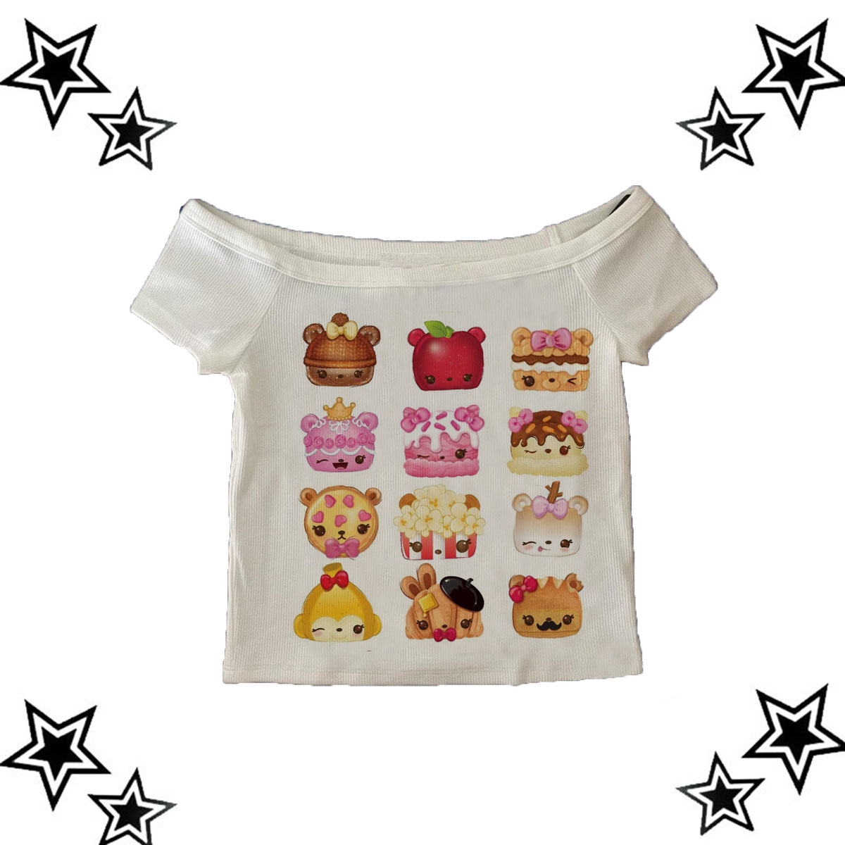 Y2K Graphic Baby Tee Crop - Ästhetische Y2k Kleidung Vintage Straße Frauen