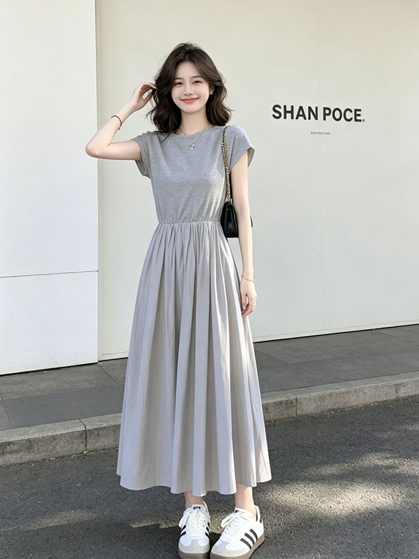 Korean Style A Line Shirt Dress - Übergröße Damen Koreanischer Stil Schlankmachendes Kleid