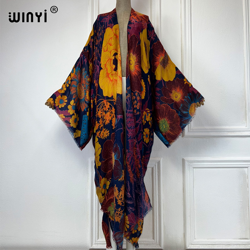 Boho Summer Beach Maxi Dress - WINYI Afrika Mode Sommer Kimono Maxikleid