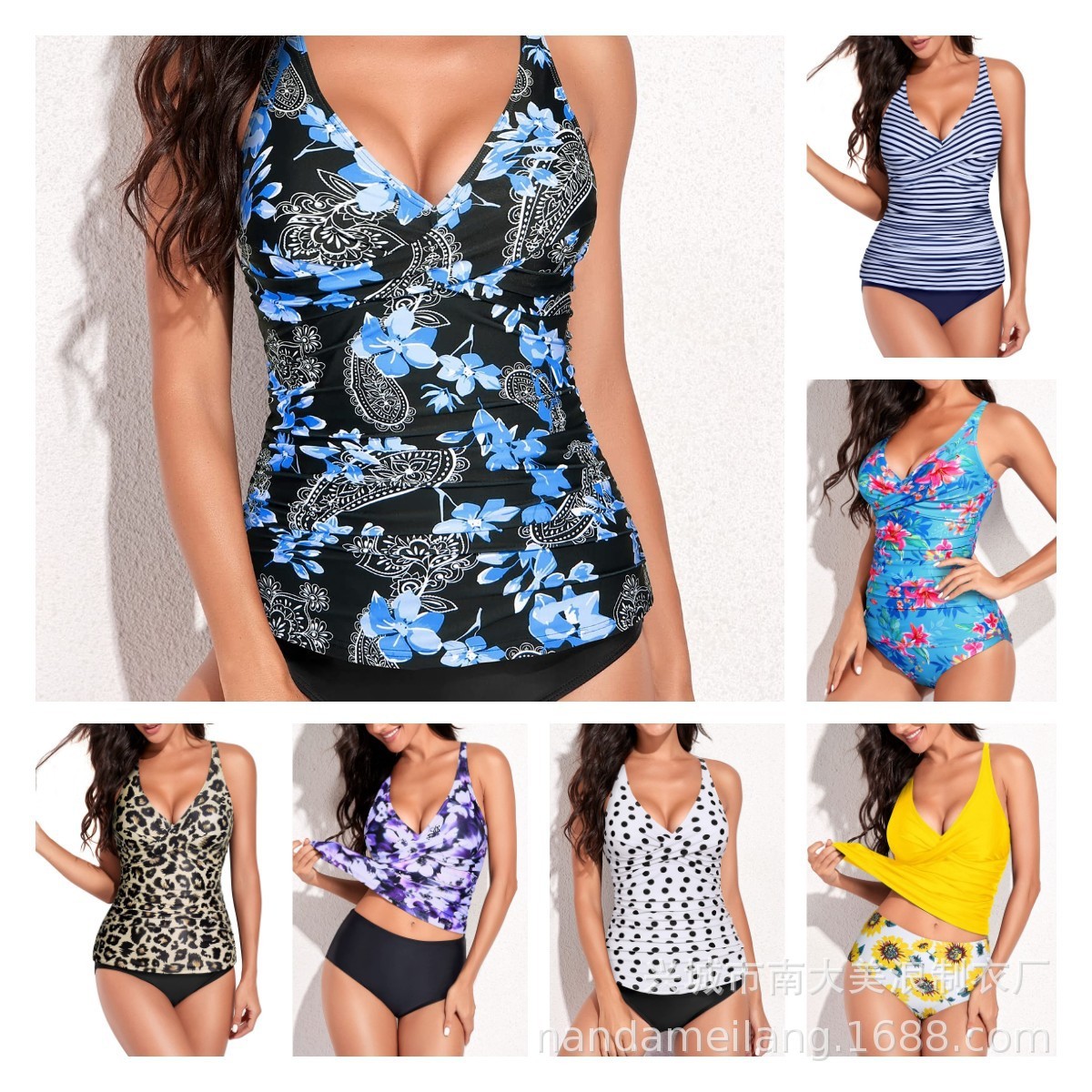 Dresses - Bademode für Damen, Tankini, ärmellos, V-Ausschnitt,