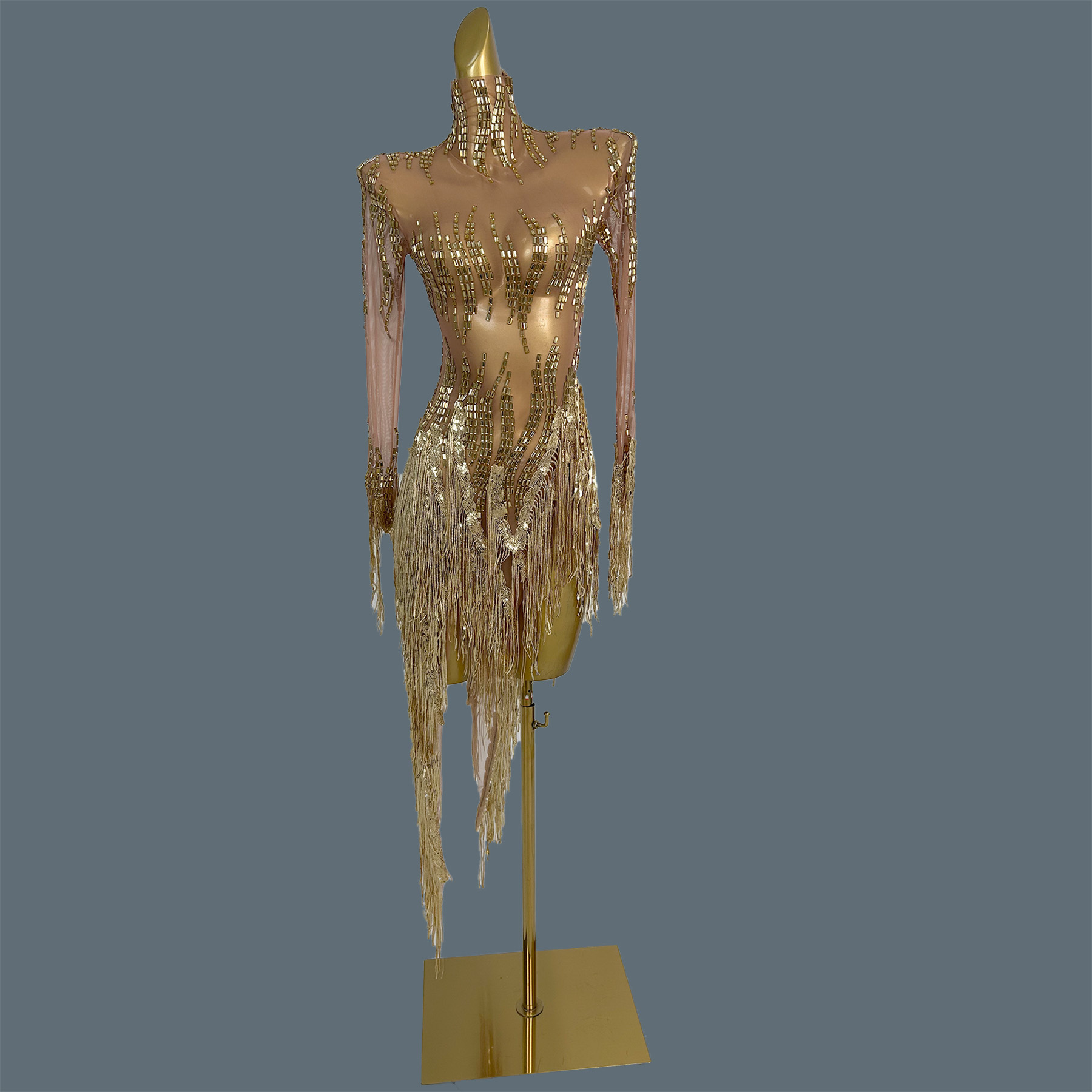 Sparkly Rhinestone Club Party Dress - Party Bühne Zeigen Sparkly Strass Goldene