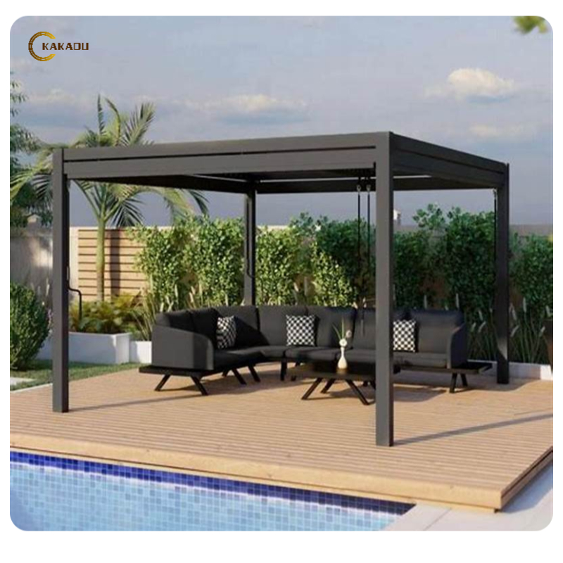 Tops - Outdoor-Deck Garten Terrasse Pavillon Lamellenpergola Aluminium