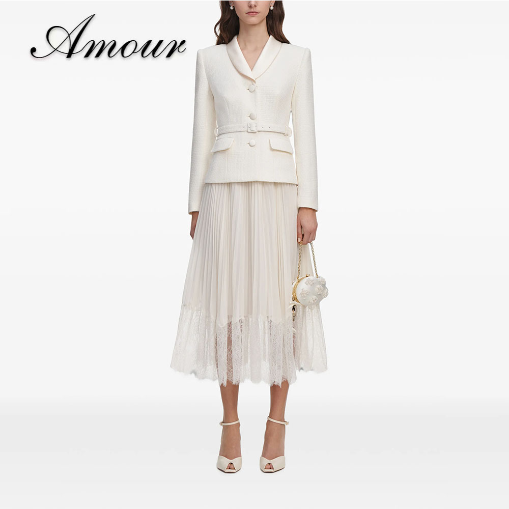 Tweed Two Piece Blazer Dress - Amour Maßgeschneidertes Zweiteiliges Formelles Anzug-Set: Tweed-Blazer