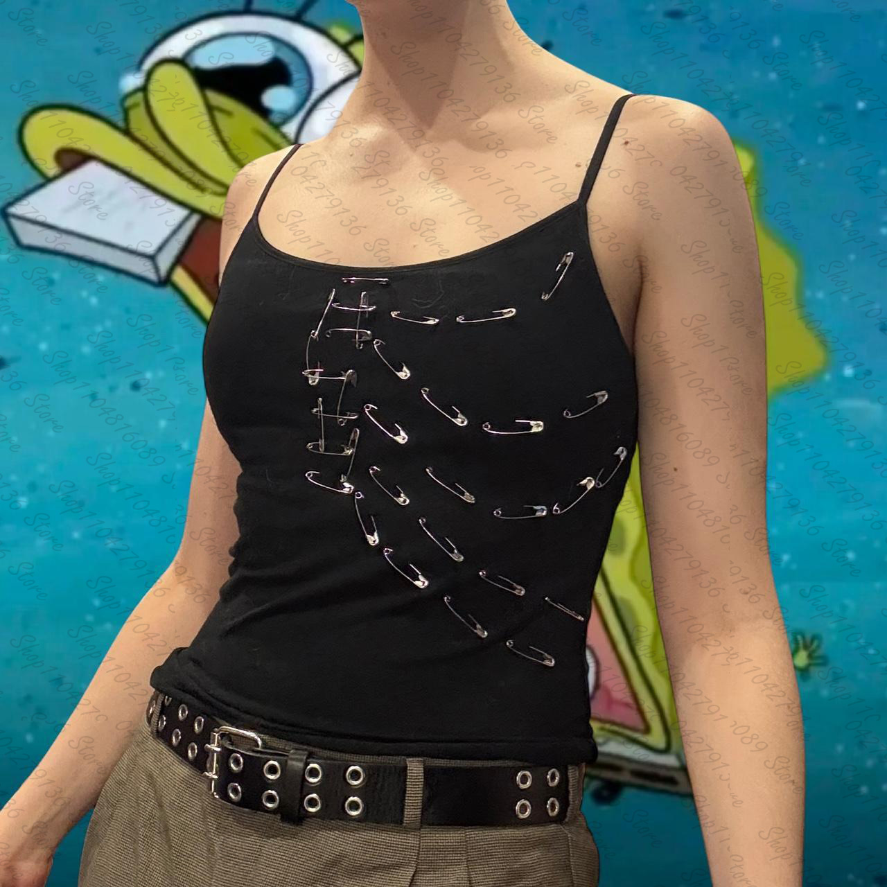 Y2K Graphic Baby Tee Crop - Vintage Punk Gothic Camisole Top Grunge