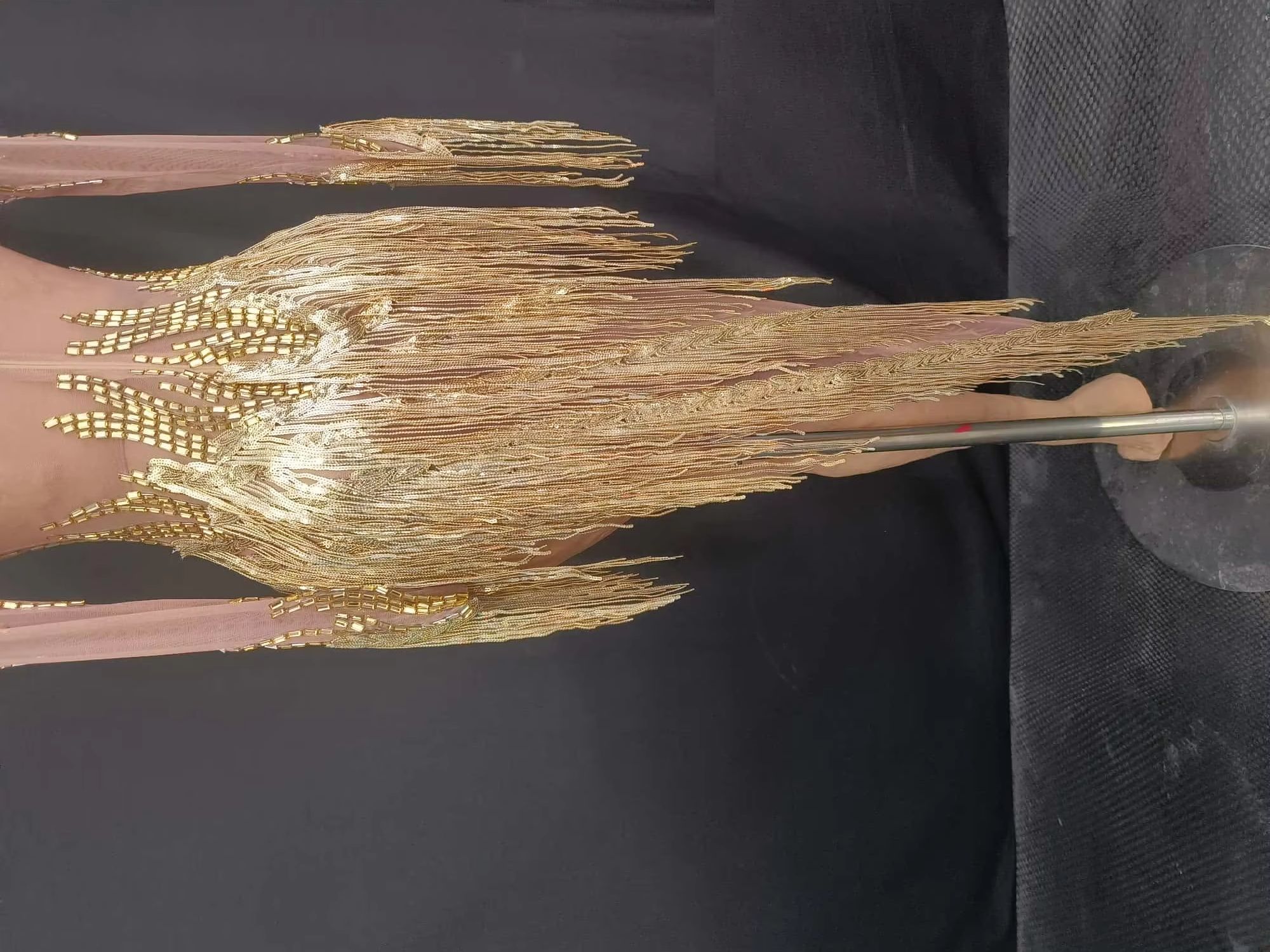 Sparkly Rhinestone Club Party Dress - Glitzernde Strass-Quasten-Kurzkleider Nachtclub Drag Queen Performer-Kleidung