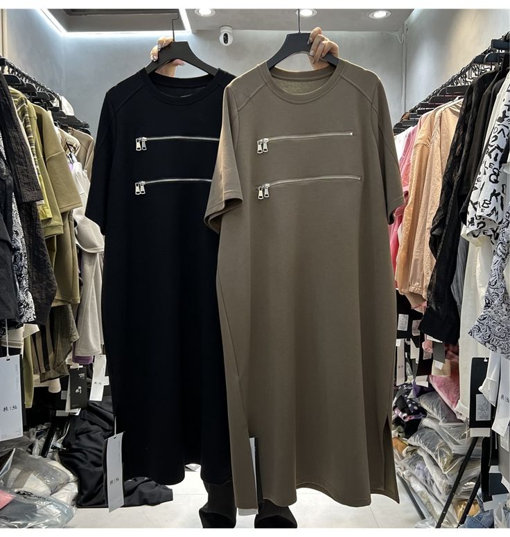Korean Style A Line Shirt Dress - Plus Size Damen-T-Shirt-Kleid mit lockeren Ärmeln,