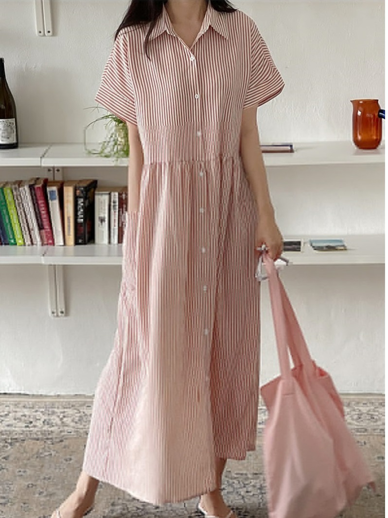 Retro Koreanischer Stil Locker – Korean Style A Line Shirt Dress Bewertung und Preis