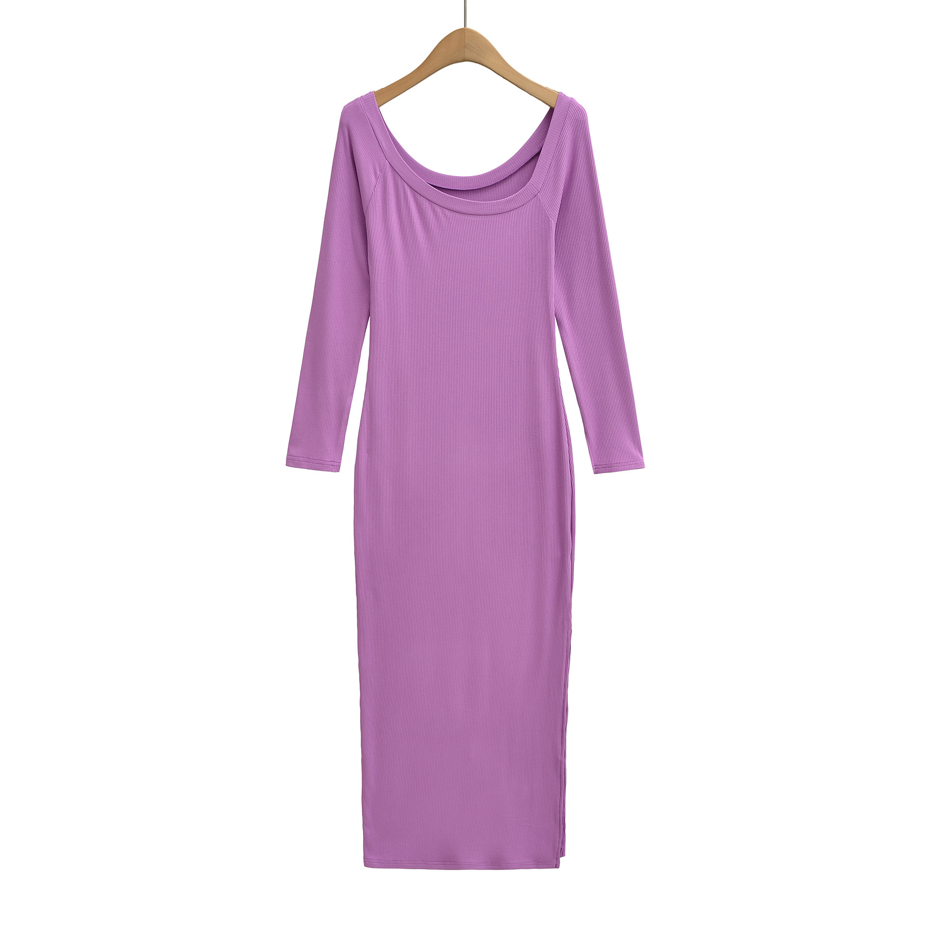 Geripptes Kleid für Damen, qua – Bodycon Long Sleeve Ribbed Dress Bewertung und Preis