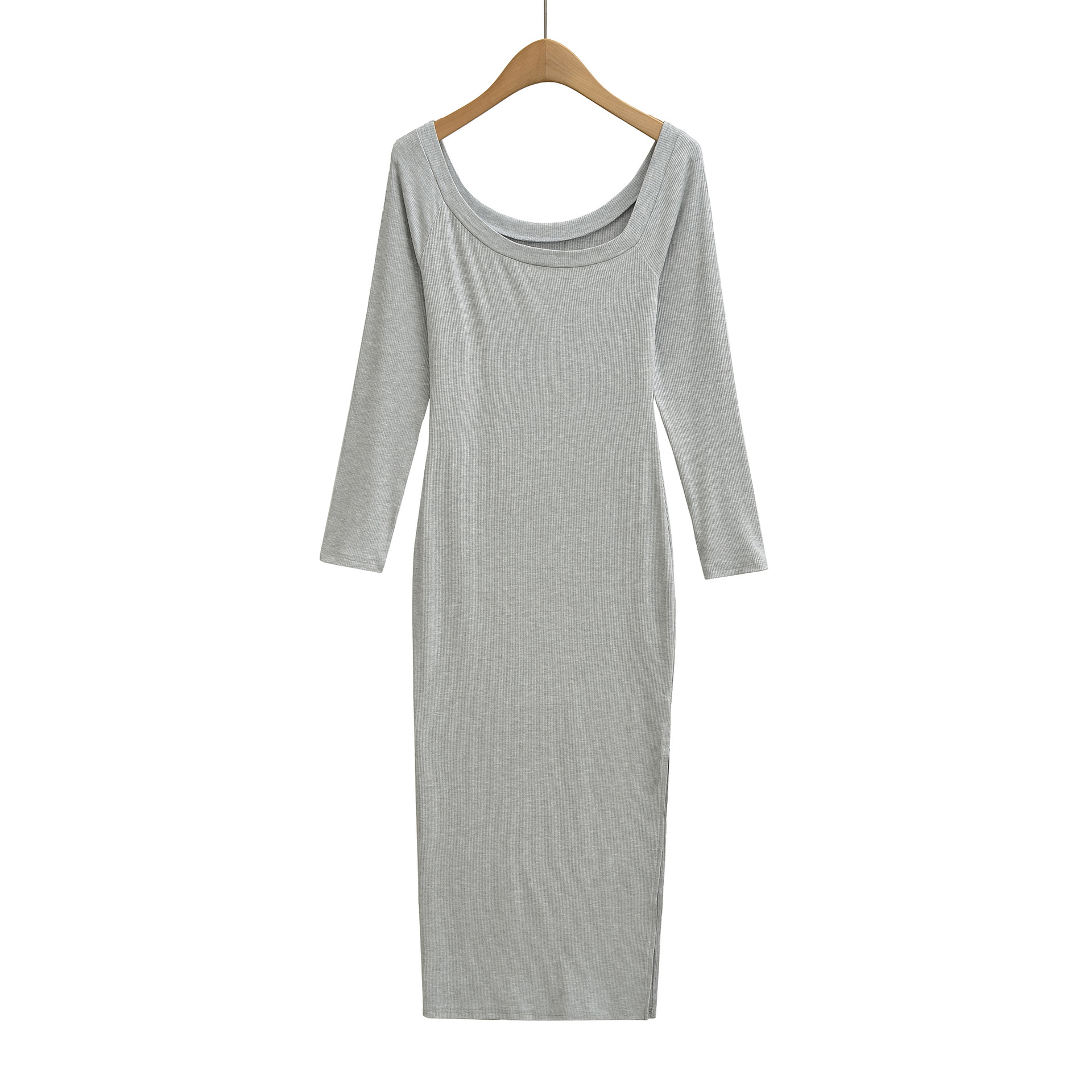 Geripptes Kleid für Damen, qua – Bodycon Long Sleeve Ribbed Dress Bewertung und Preis