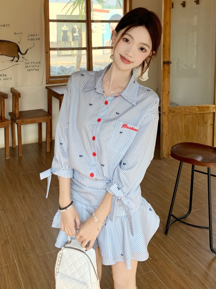 Koreanischer Stil Lässiges Ges – Korean Style A Line Shirt Dress Bewertung und Preis
