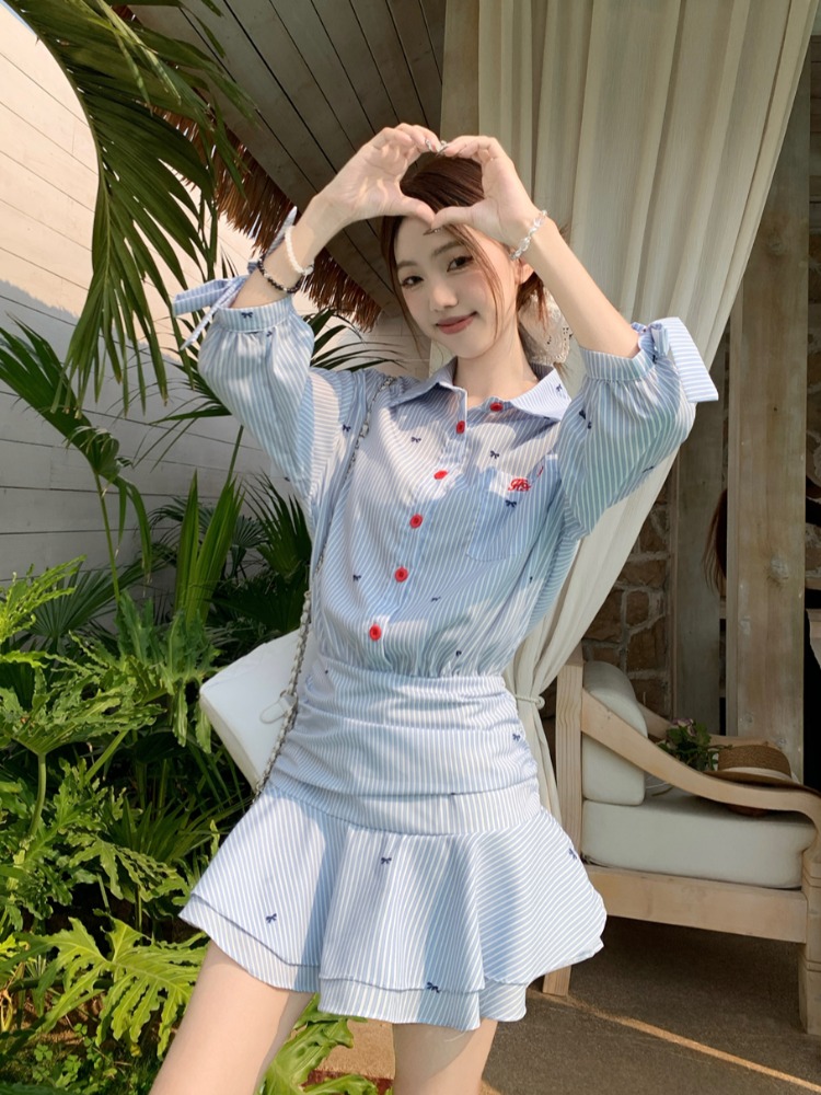Koreanischer Stil Lässiges Ges – Korean Style A Line Shirt Dress Bewertung und Preis