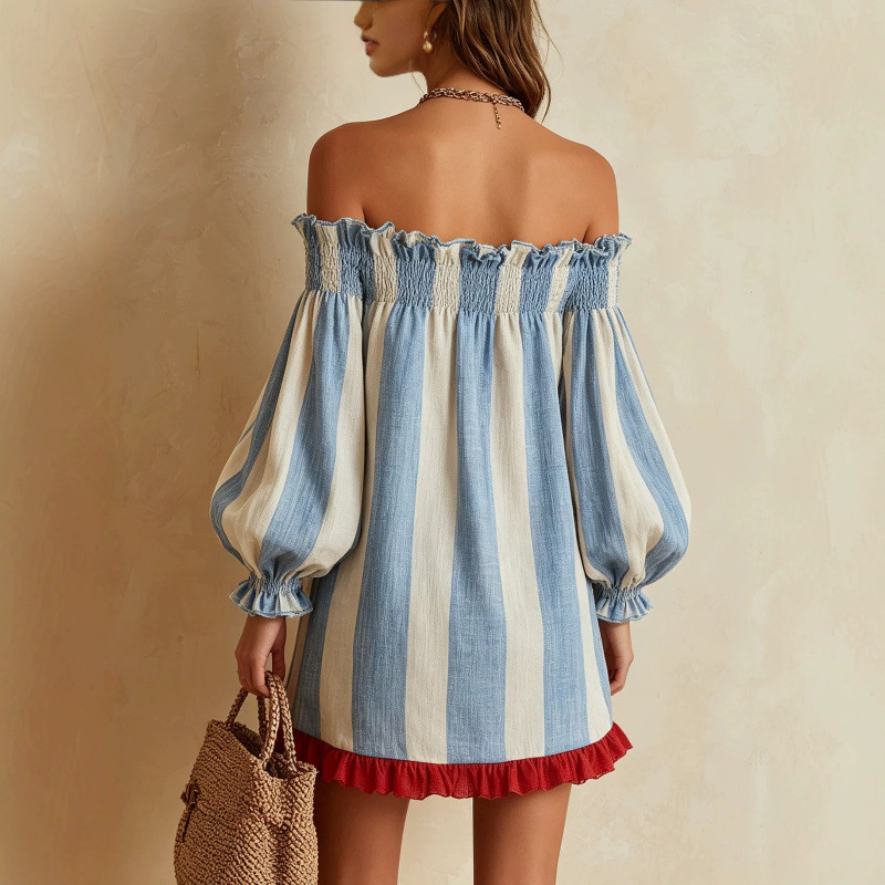 2026 Damen Off-Shoulder-Kleid  – Off Shoulder Puff Sleeve Sundress Bewertung und Preis