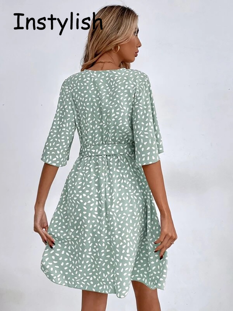 Lässiges Mini kleid mit Punkt  – French Vintage Floral Midi Dress Bewertung und Preis