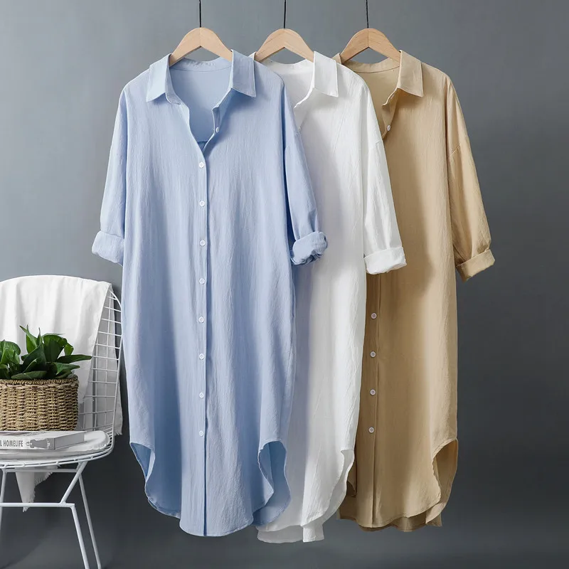 Neue Baumwoll- und Leinen-Dame – Casual Loose Linen Shirt Dress Bewertung und Preis