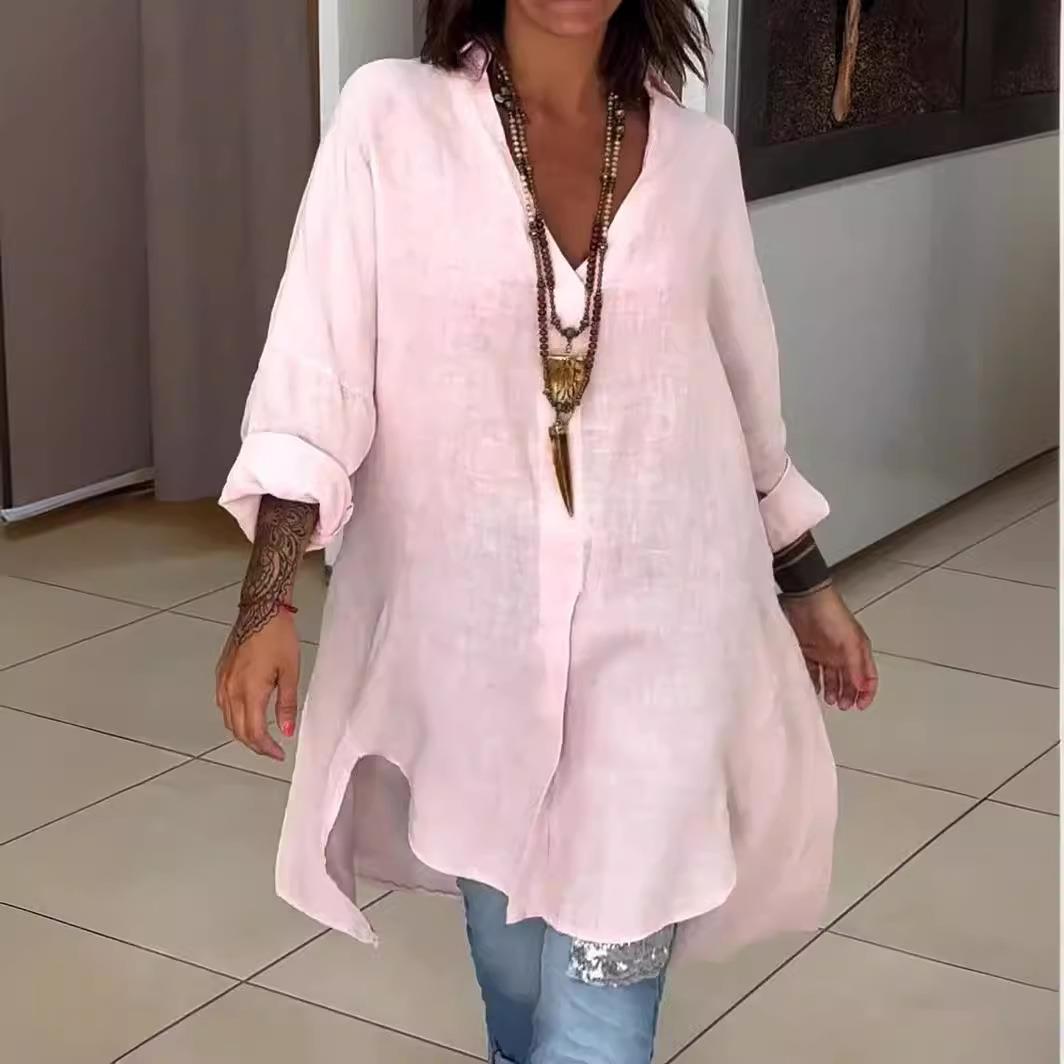 Neu 2024 Damen Freizeitkleid a – Casual Loose Linen Shirt Dress Bewertung und Preis