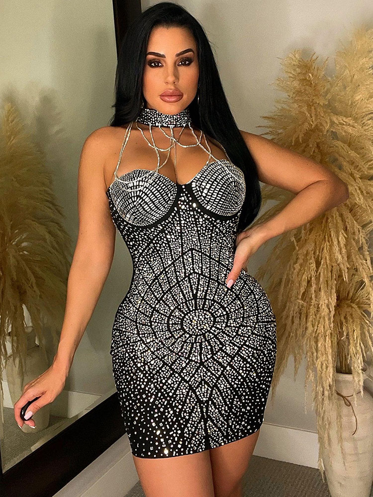 Doyerl Glitzerndes Strass-Diam – Sparkly Rhinestone Club Party Dress Bewertung und Preis
