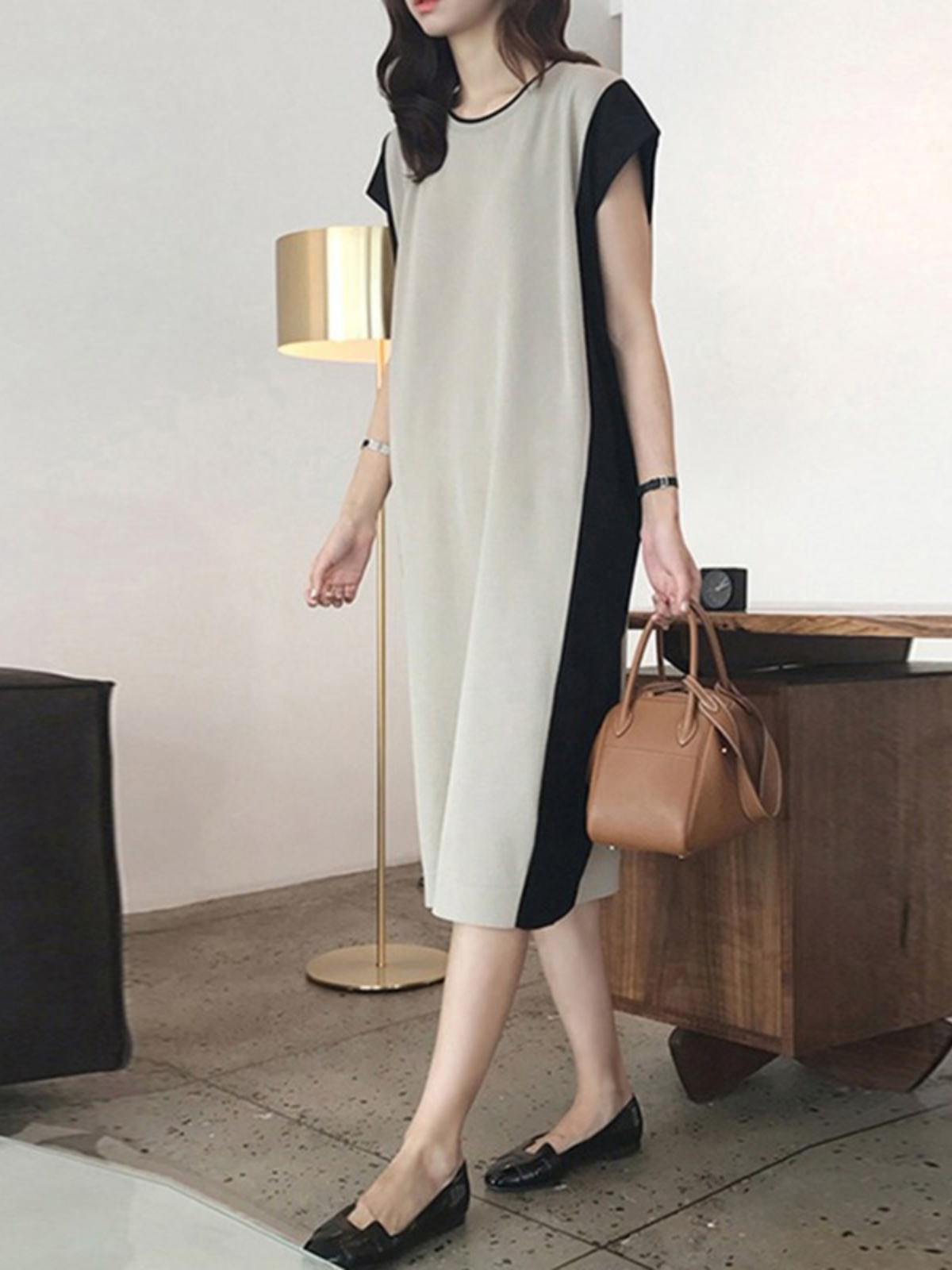 Schlankmachendes Midikleid mit – Korean Style A Line Shirt Dress Bewertung und Preis
