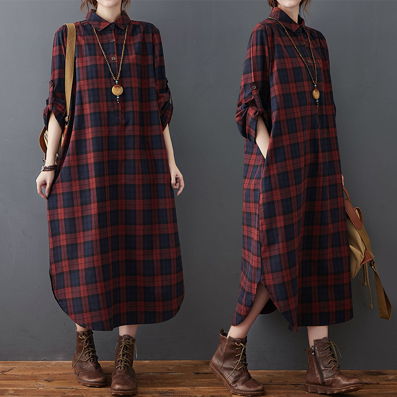 Baumwoll-Leinen-Kleid für Dame – Casual Loose Linen Shirt Dress Bewertung und Preis