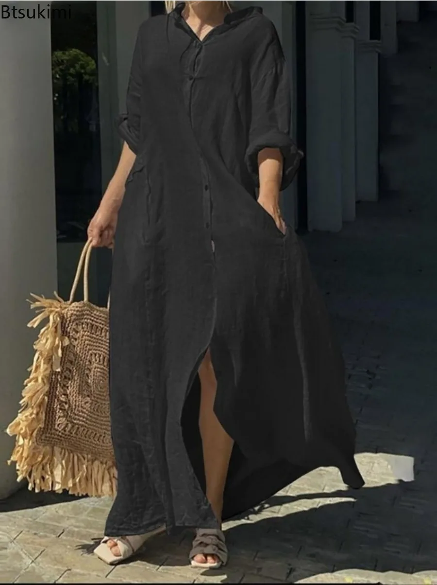 2026 Damen Casual Baumwoll-Lei – Casual Loose Linen Shirt Dress Bewertung und Preis