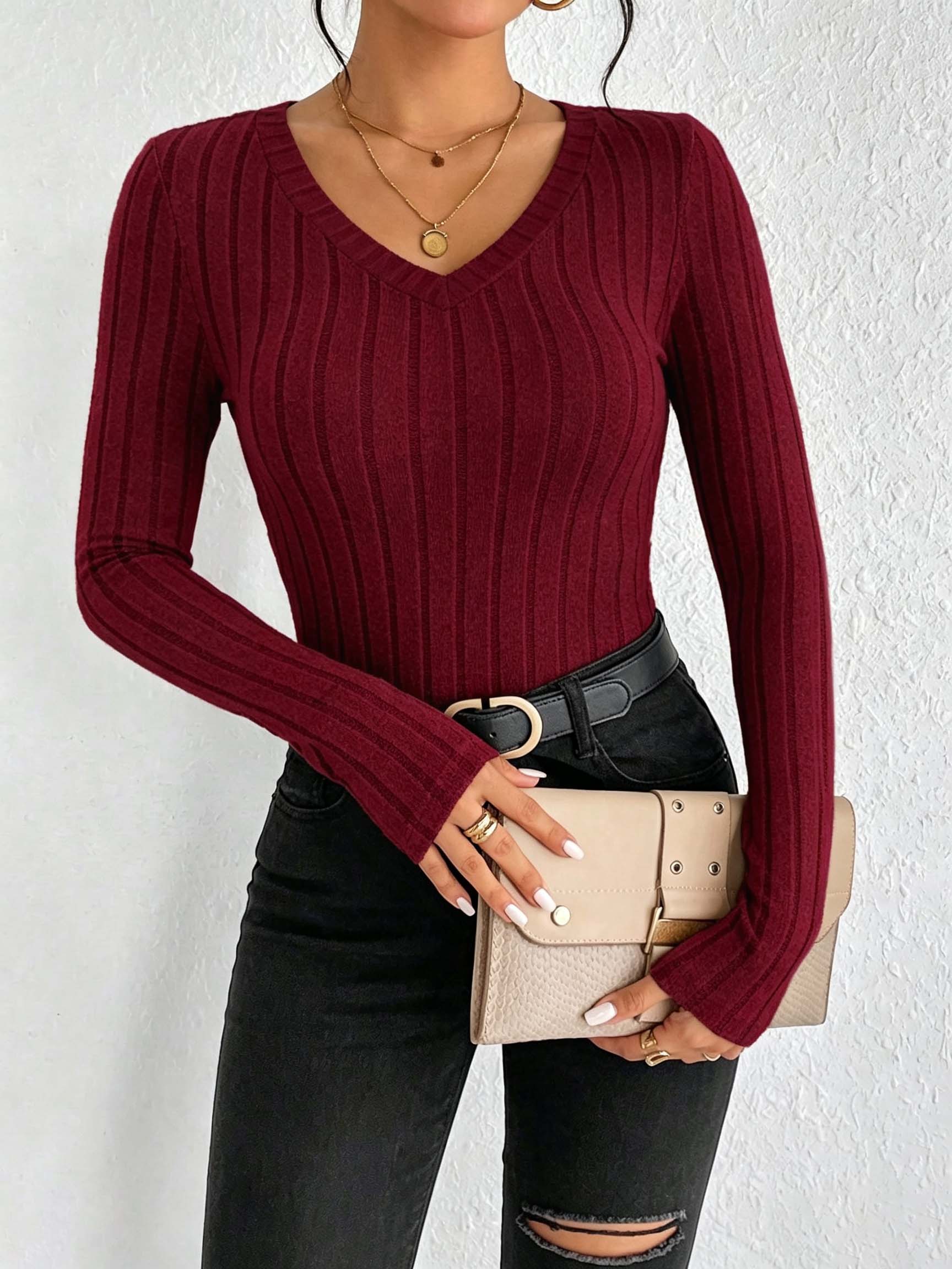 Damen-T-Shirt mit V-Ausschnitt – Blouses Bewertung und Preis