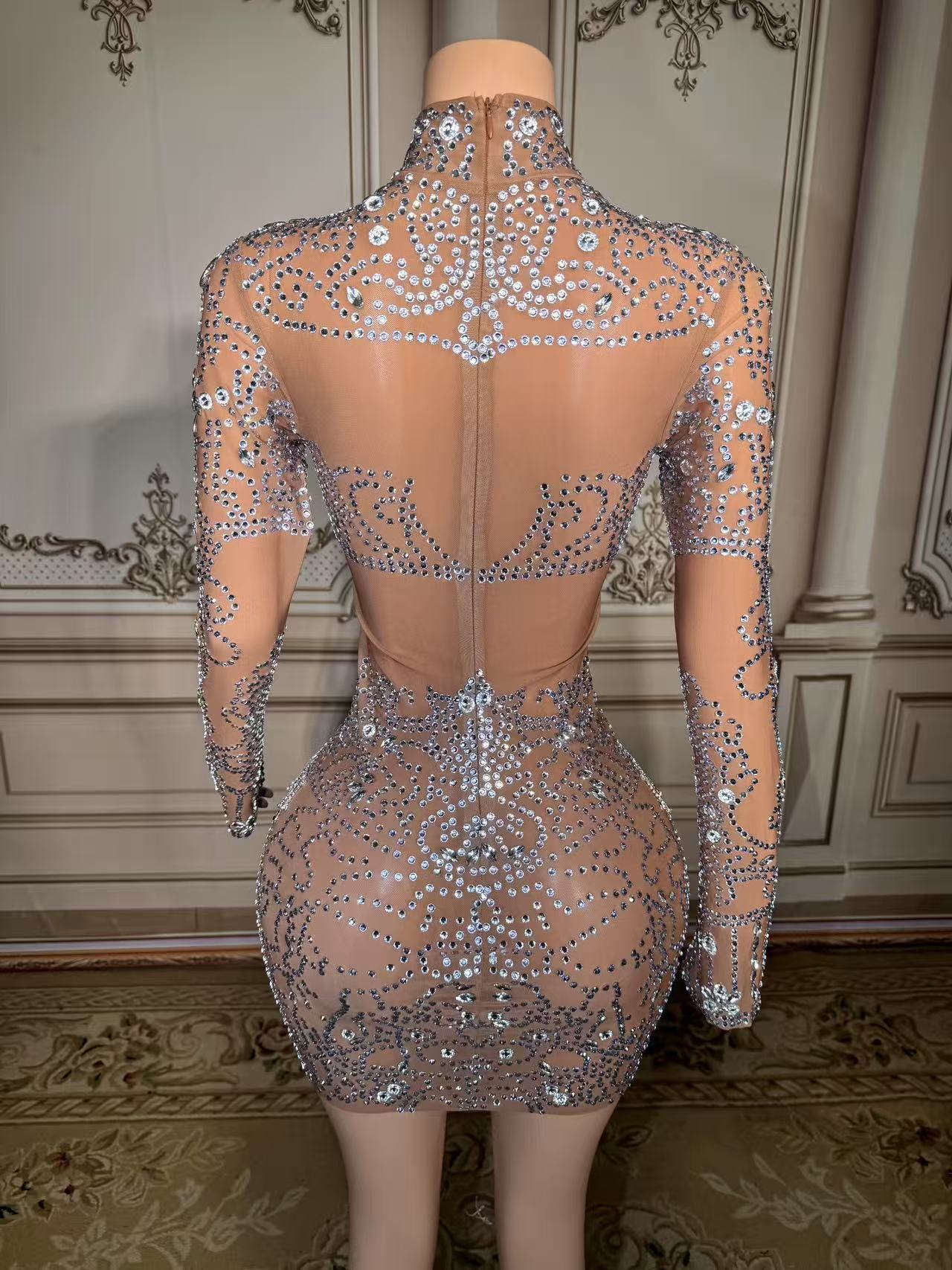 ZD Glitzerndes Strass-Miniklei – Sparkly Rhinestone Club Party Dress Bewertung und Preis