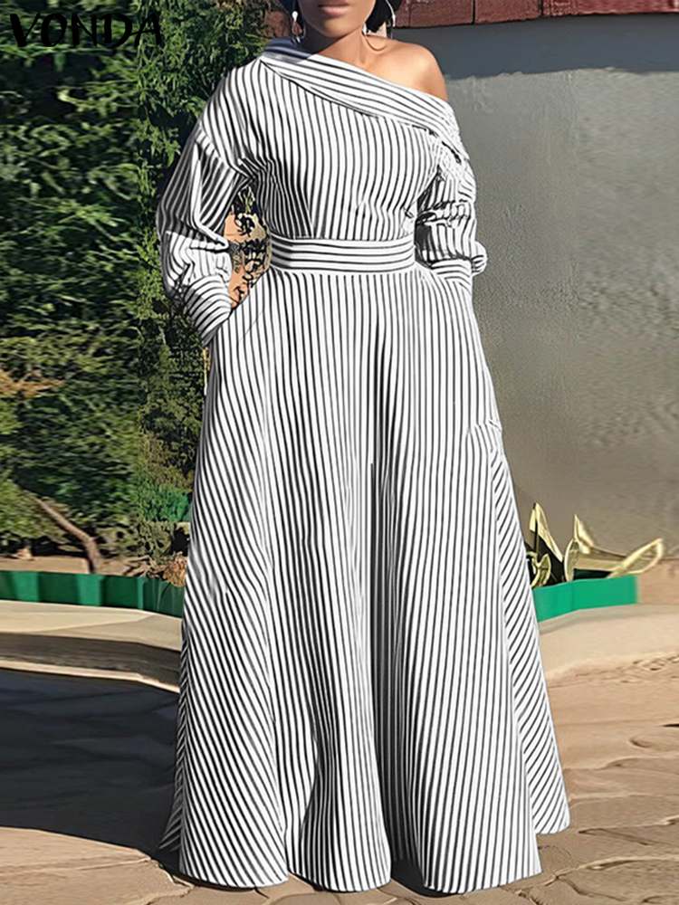 Vonda 2024 Frauen elegant gest – Off Shoulder Puff Sleeve Sundress Bewertung und Preis