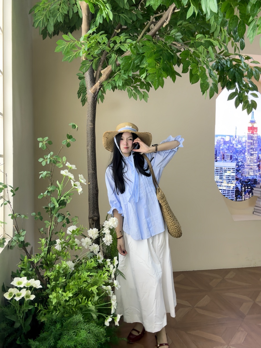 Übergrößen-Set für Damen: Blau – Korean Style A Line Shirt Dress Bewertung und Preis