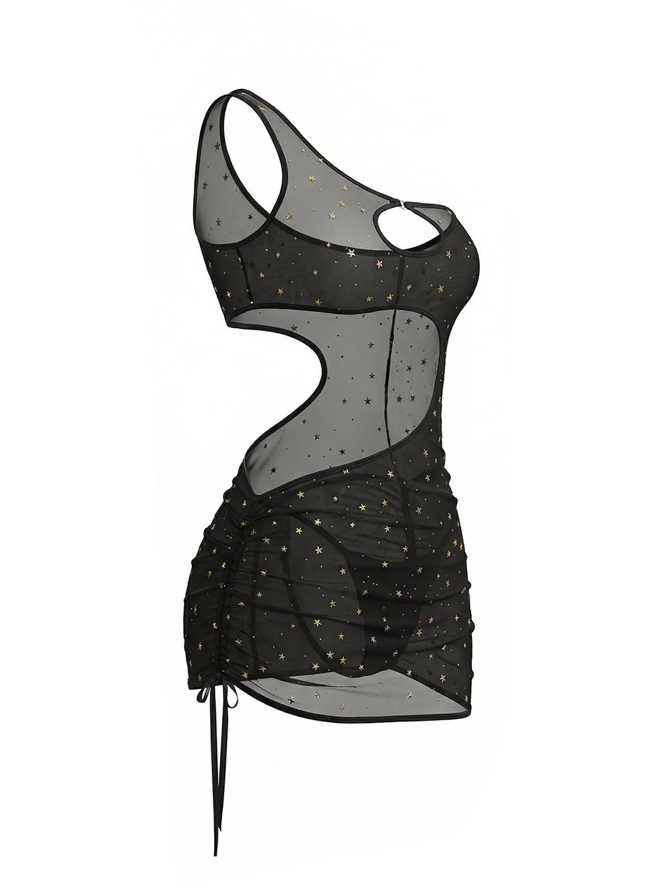 Schwarzes One-Shoulder-Kleid m – Sexy Mesh Sheer Bodycon Dress Bewertung und Preis