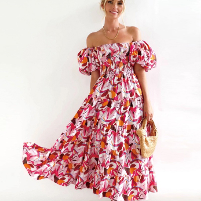 Damen Bohemian Off-Shoulder Pu – Off Shoulder Puff Sleeve Sundress Bewertung und Preis