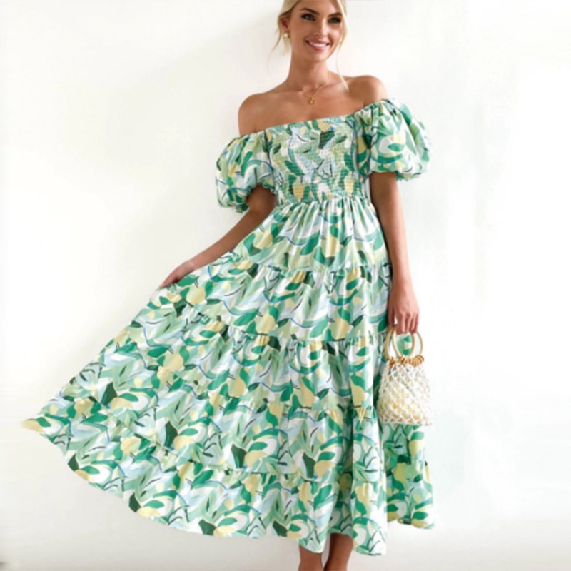 Damen Bohemian Off-Shoulder Pu – Off Shoulder Puff Sleeve Sundress Bewertung und Preis