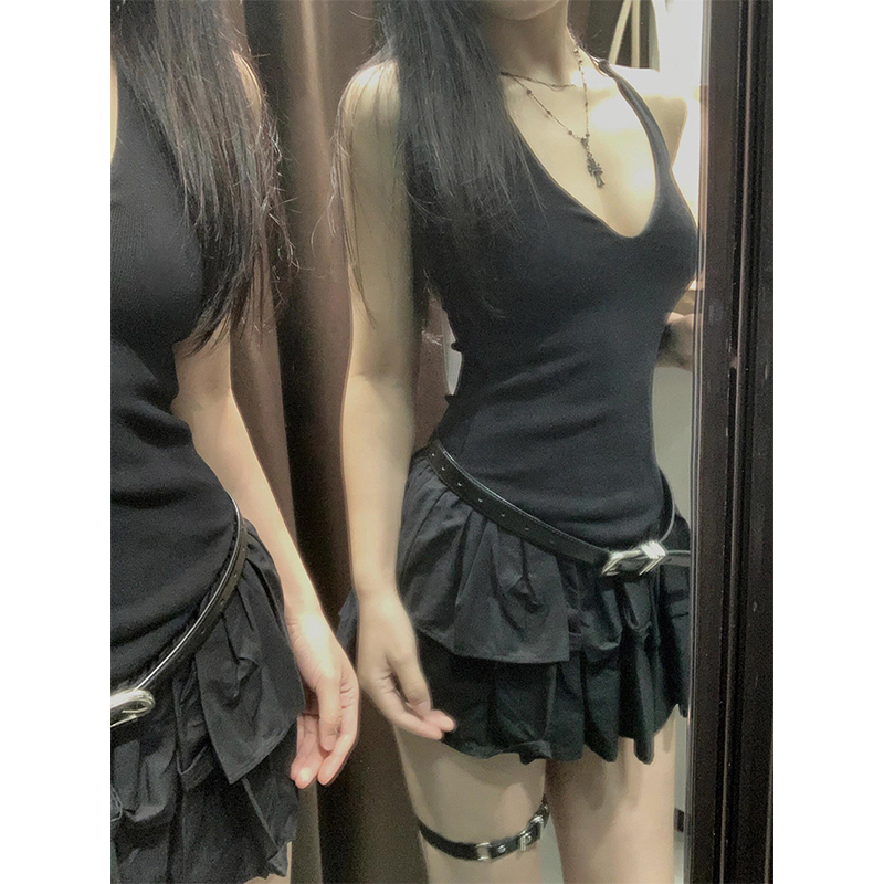 MEXZT Y2K Schwarz Mini Kleid F – Y2K Backless Halter Mini Dress Bewertung und Preis