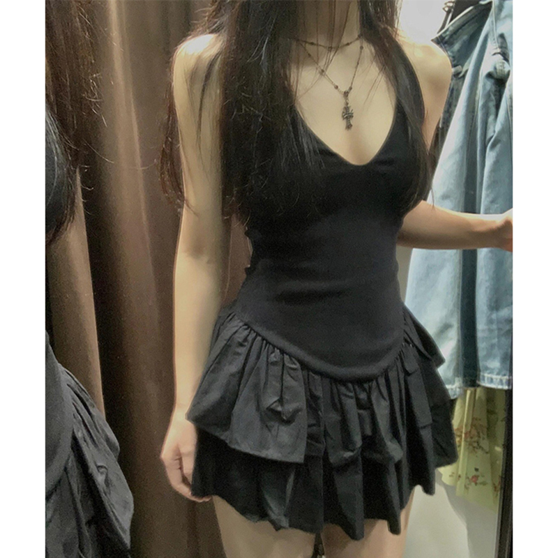 MEXZT Y2K Schwarz Mini Kleid F – Y2K Backless Halter Mini Dress Bewertung und Preis