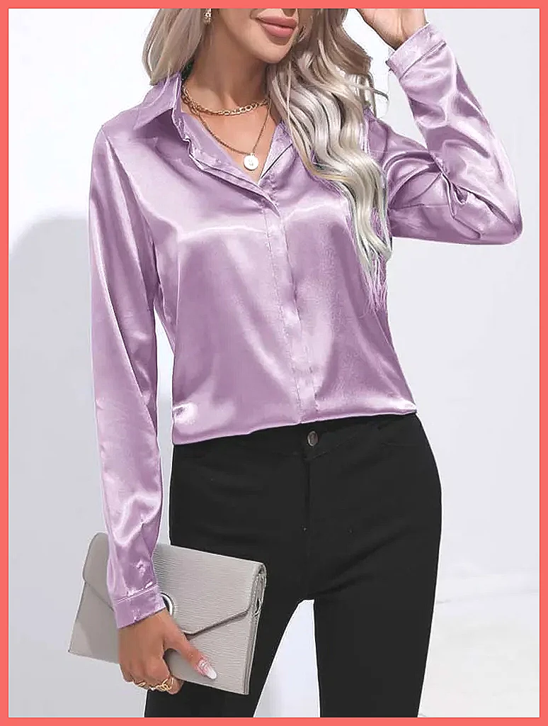 2025 Frühling Sommer Satin-Hem – Blouses Bewertung und Preis