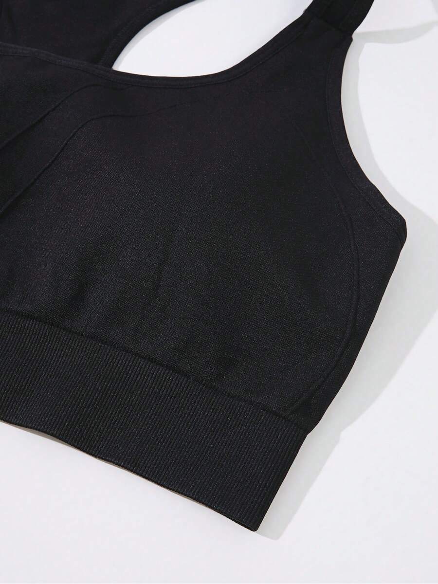 1 Stück Schwarzes Sport-Crop-T – Seamless Ribbed Workout Tank Top Bewertung und Preis