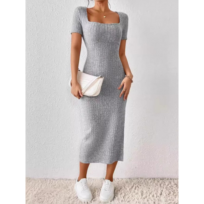 Vintage Geripptes Strick-Midik – Bodycon Long Sleeve Ribbed Dress Bewertung und Preis