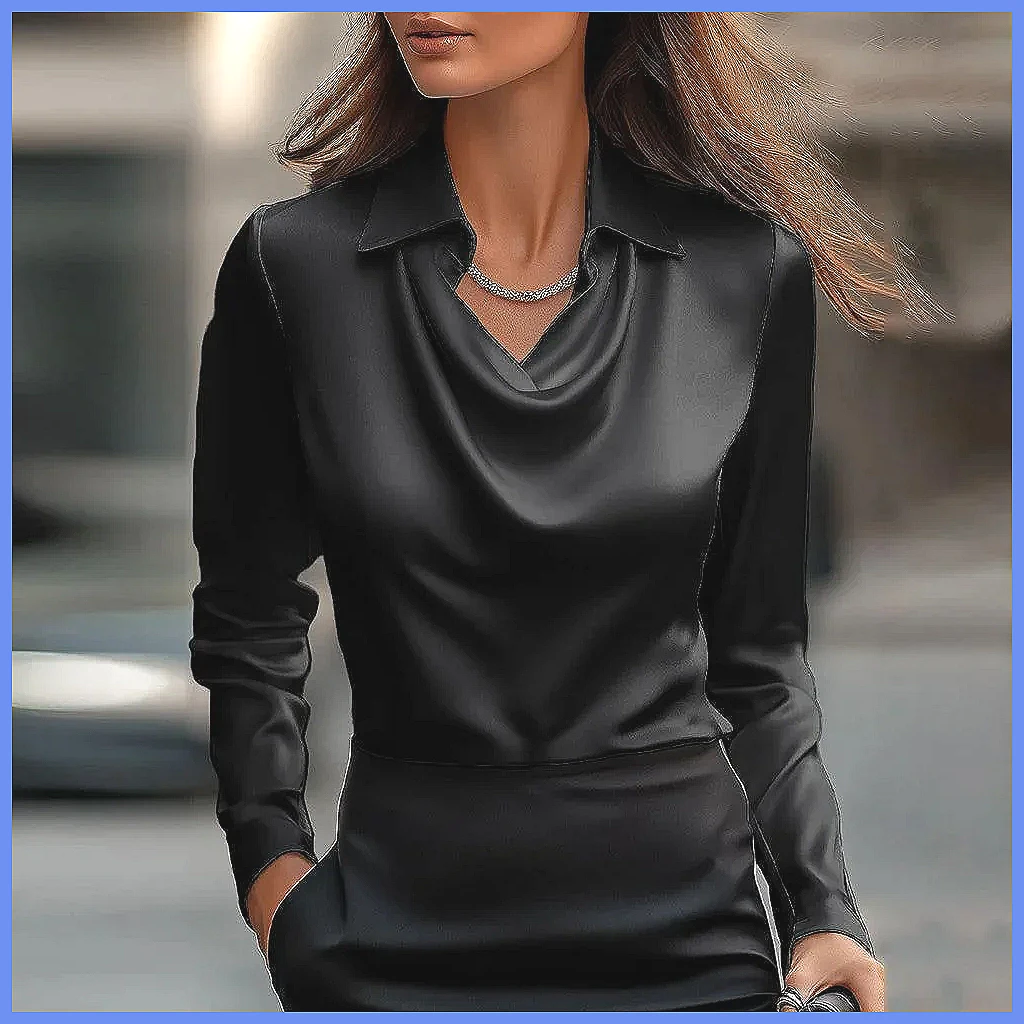 Vintage Satin-Bluse für Damen, – Blouses Bewertung und Preis