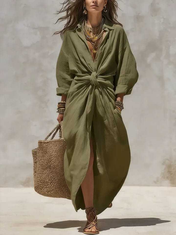Boho Weißes Leinen-Baumwoll-He – Casual Loose Linen Shirt Dress Bewertung und Preis