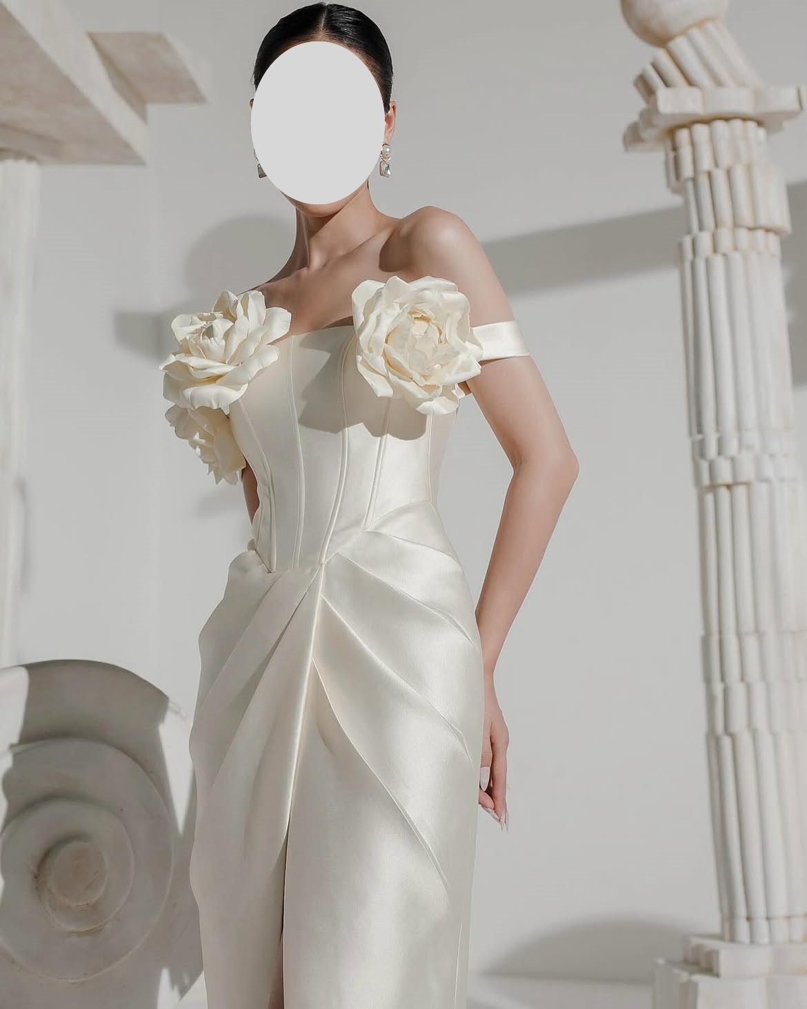 QR Maßgeschneidertes Schulterf – Elegant Satin Evening Gown Split Bewertung und Preis