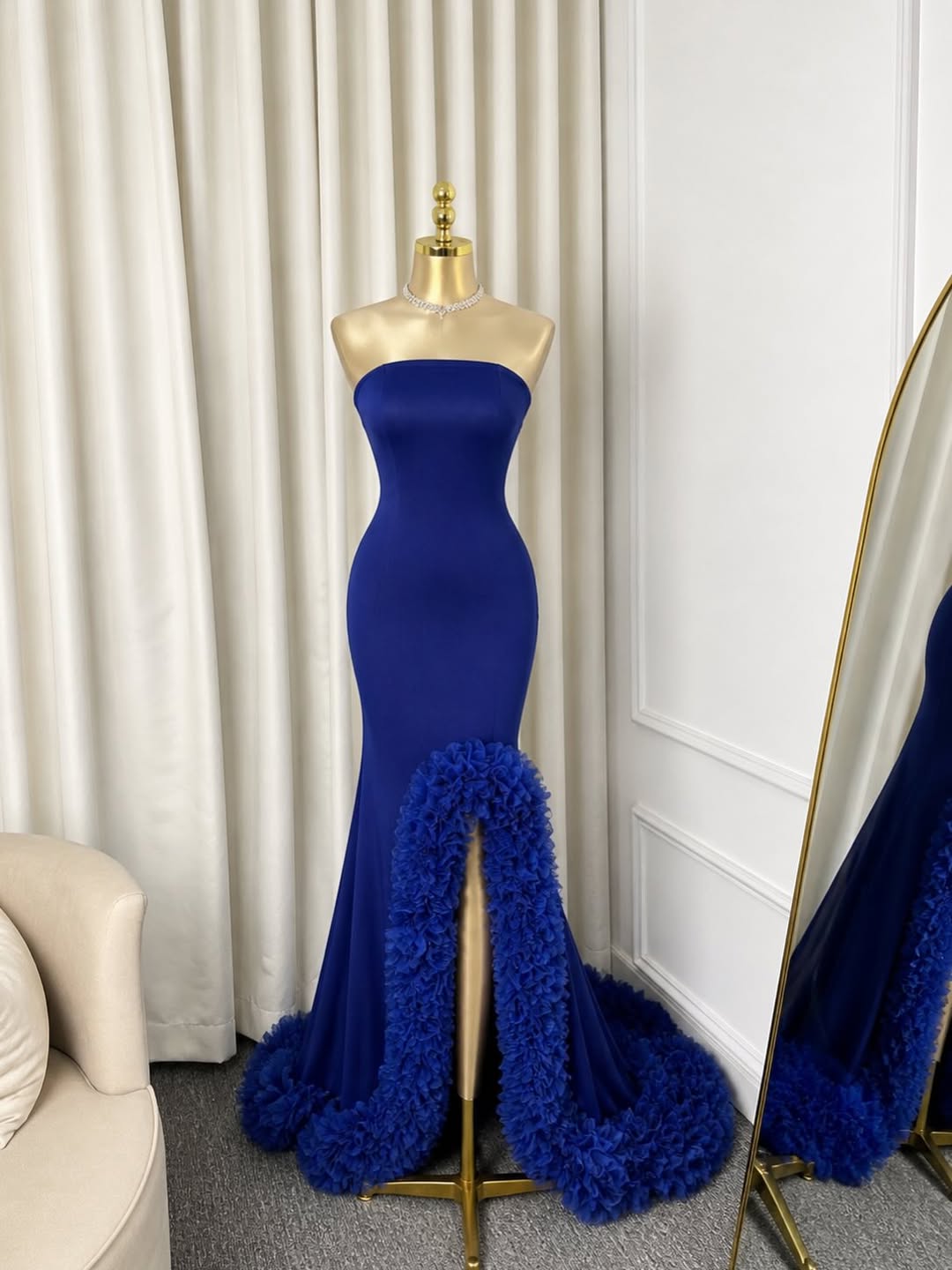 Maßgeschneiderte Luxuriöse Ele – Elegant Satin Evening Gown Split Bewertung und Preis