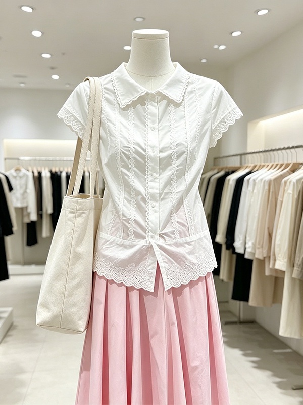 Elegantes Sommer-Set für große – Korean Style A Line Shirt Dress Bewertung und Preis