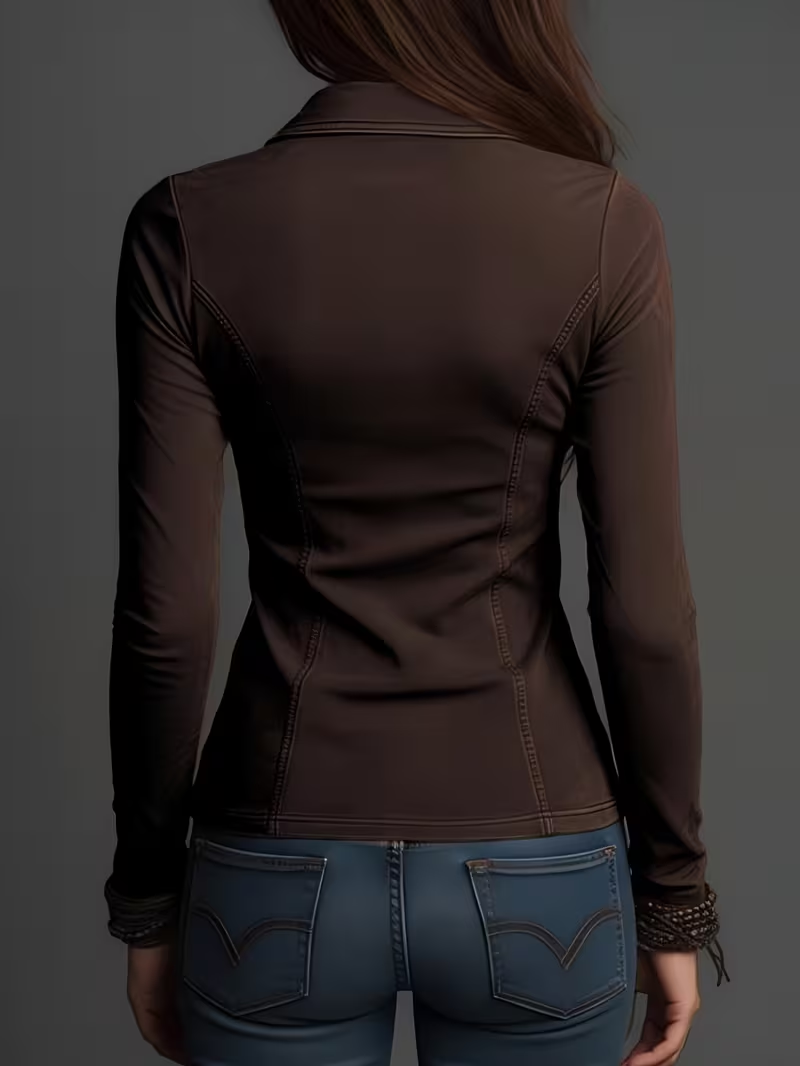 Damen Slim-Fit Hemdbluse mit R – Blouses Bewertung und Preis