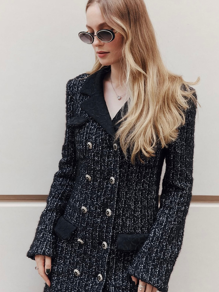 VC Damen-Blazer-Kleid-Set aus  – Tweed Two Piece Blazer Dress Bewertung und Preis