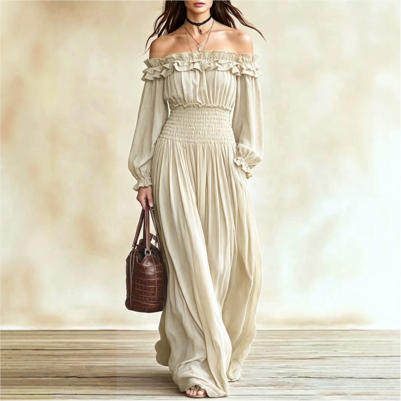 Damen Off-Shoulder Rüschen-Max – Off Shoulder Puff Sleeve Sundress Bewertung und Preis