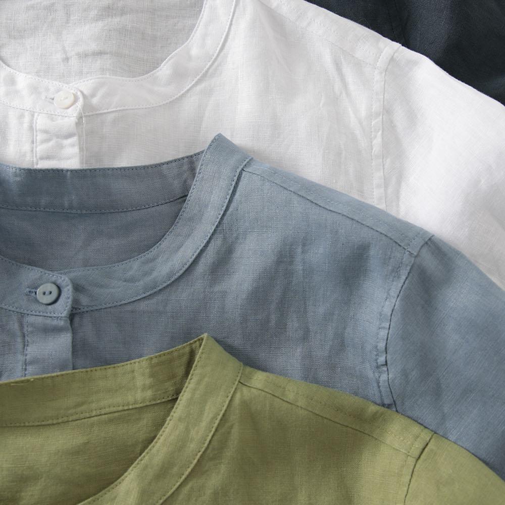 Outlet Japanischer Stil Leinen – Casual Loose Linen Shirt Dress Bewertung und Preis