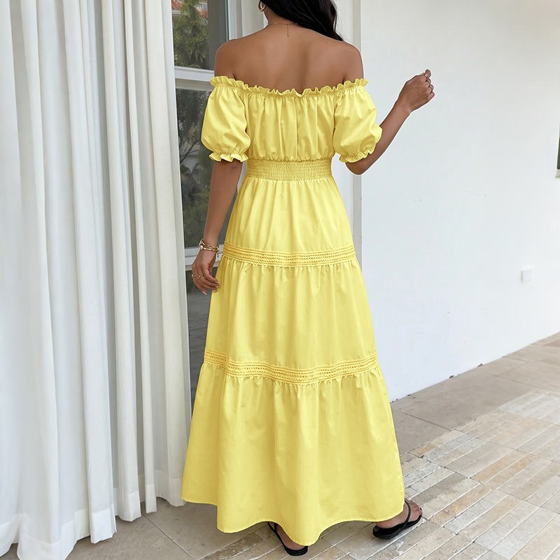 Sommerliches Boho-Kleid für Da – Off Shoulder Puff Sleeve Sundress Bewertung und Preis